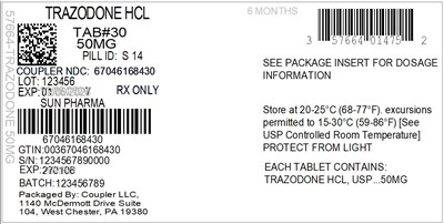 Label (57664 014 75 Trazodone 50mg 67046 1684 30)